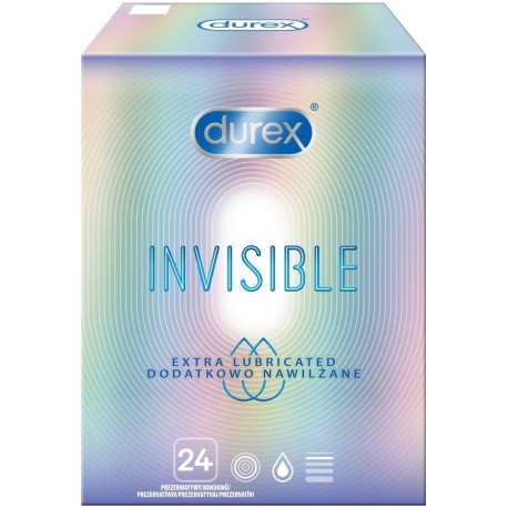 Durex Invisible Prezerwatywy dodatkowo nawilżane 24 sztuki