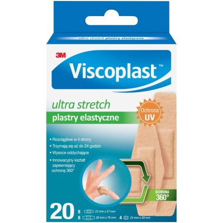 Viscoplast Ultra Stretch Zestaw plastrów 3 rozmiary 20 sztuk