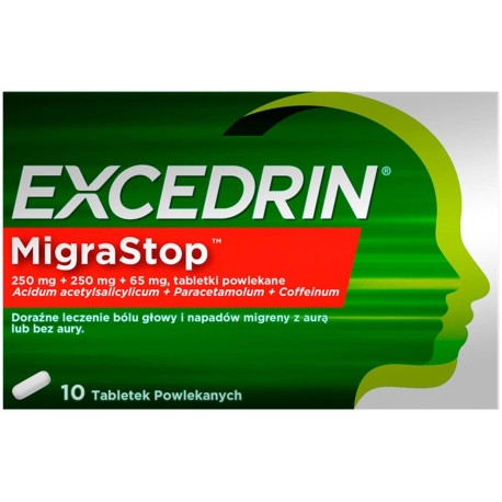 Excedrin MigraStop 250 mg + 250 mg + 65 mg Tabletki powlekane 10 sztuk