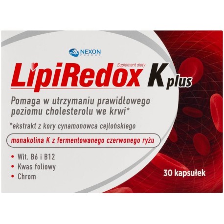 Lipiredox K plus Suplement diety 30 kapsułek