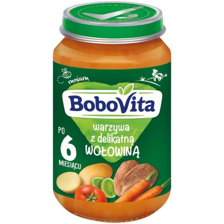 BoboVita Warzywa z delikatną wołowiną po 6 miesiącu 190 g