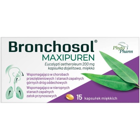 Bronchosol Maxipuren Eucalypti Aetheroleum 200 mg Kapsułki 30 sztuk