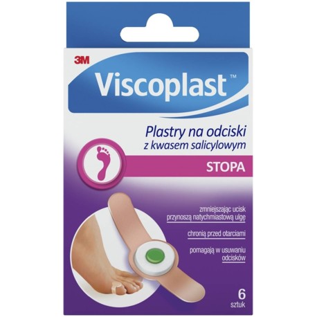 Viscoplast Plastry na odciski z kwasem salicylowym 70 mm x 12,5 mm 6 sztuk