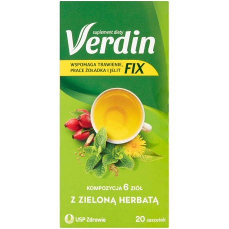 Verdin Fix Suplement diety kompozycja 6 ziół z zieloną herbatą 36 g (20 x 1,8 g)