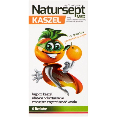 Natursept Med Kaszel Lizaki o smaku pomarańczowym 48 g (6 x 8 g)