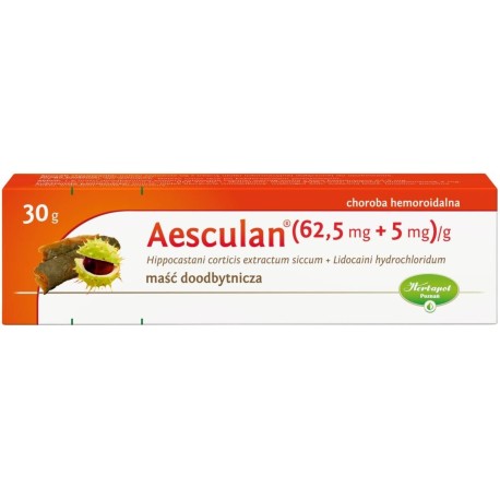 Aesculan 62,5 mg + 5 mg Maść doodbytnicza 30 g 