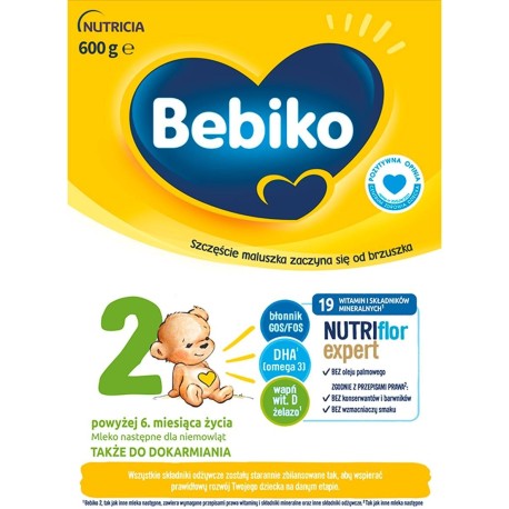 Bebiko 2 Mleko następne dla niemowląt powyżej 6. miesiąca życia 600 g