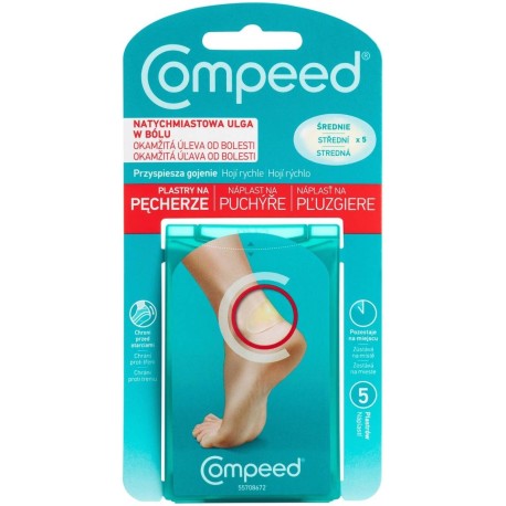 Compeed Wyrób medyczny plastry na pęcherze średnie 5 sztuk