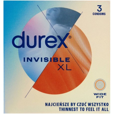 Durex Invisible XL Prezerwatywy 3 sztuki