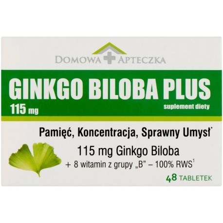 Suplement diety ginkgo biloba plus 115 mg 14,4 g (48 sztuk)