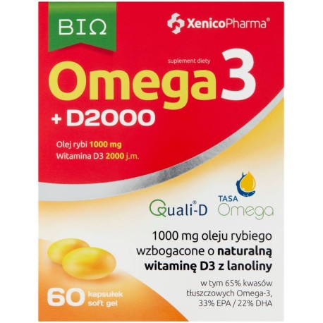 Suplement diety bio omega 3 + D2000 83,4 g (60 x 1390 mg)