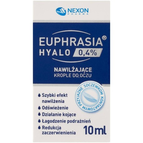 Euphrasia Hyalo 0,4 % Wyrób medyczny nawilżające krople do oczu 10 ml