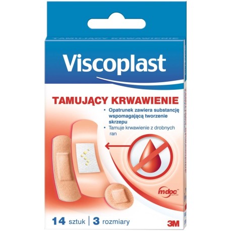 Viscoplast Zestaw plastrów tamujący krwawienie 4 rozmiary 14 sztuk