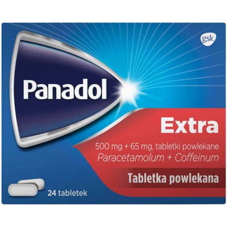 Panadol Extra 500 mg + 65 mg Tabletki powlekane 24 sztuki