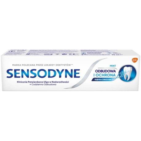 Sensodyne Mint Odbudowa i Ochrona Wyrób medyczny pasta do zębów z fluorkiem 75 ml