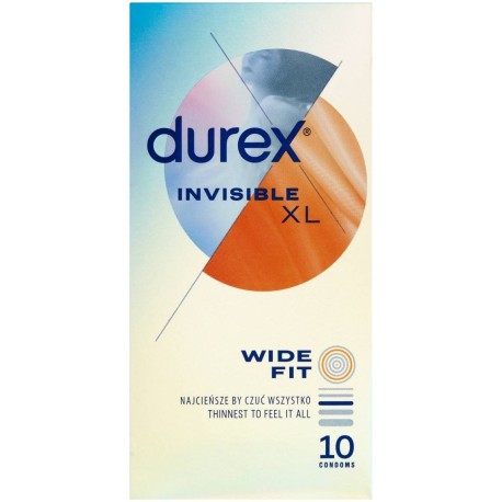 Durex Invisible XL Prezerwatywy 10 sztuk