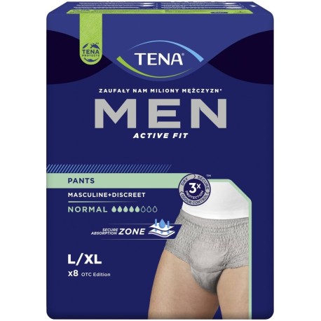 TENA Men Pants Normal Męska bielizna chłonna L/XL 8 sztuk