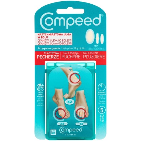 Compeed Wyrób medyczny plastry na pęcherze mix 5 sztuk