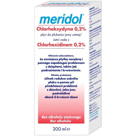 meridol® Chlorheksydyna 0,2% płyn do płukania jamy ustnej na problemy z dziąsłami 300ml
