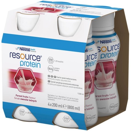 Nestlé Resource Protein Preparat odżywczy w płynie smak owoców leśnych 800 ml (4 x 200 ml)
