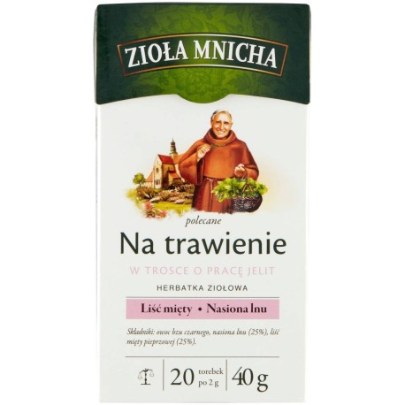 Zioła Mnicha Herbatka ziołowa na trawienie 40 g (20 x 2 g)