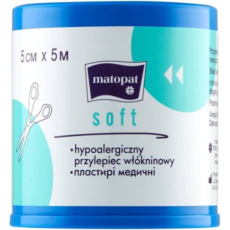 Matopat Soft Wyrób medyczny hypoalergiczny przylepiec włókninowy 5 cm x 5 m