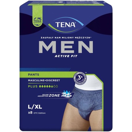 TENA Men Pants Plus Męska bielizna chłonna L/XL 8 sztuk