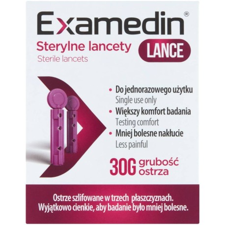 Examedin Lance Sterylne lancety 200 sztuk