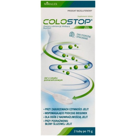 Colostop Suplement diety żel o smaku pomarańczowym 2 x 75 g