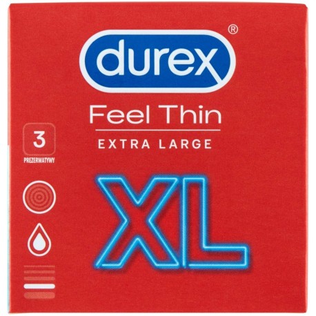 Durex Feel Thin XL Prezerwatywy 3 sztuki