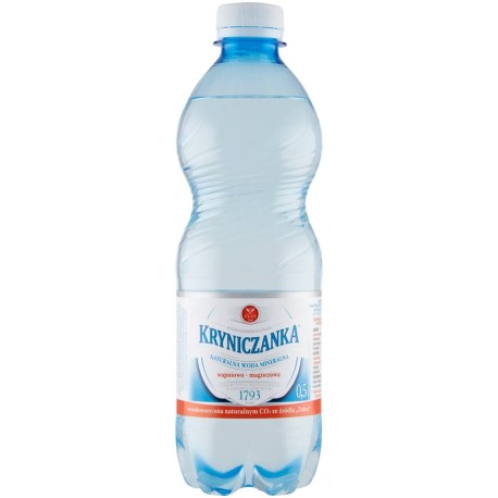 Kryniczanka Naturalna woda mineralna wysokozmineralizowana wysokonasycona 0,5 l