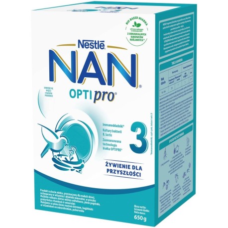 NAN OPTIPRO 3 Produkt na bazie mleka dla małych dzieci 650 g (2 x 325 g)