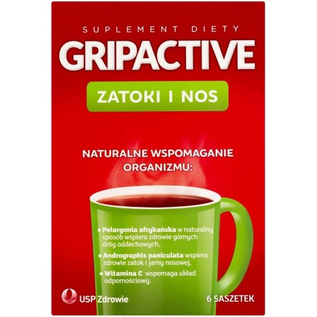 Gripactive Zatoki i nos Suplement diety 6 saszetek