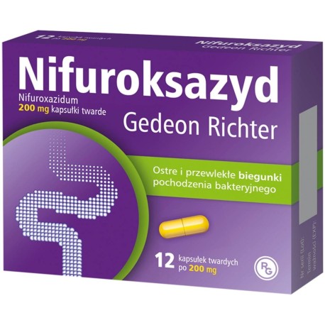 Nifuroksazyd 200 mg Kapsułki twarde 12 sztuk