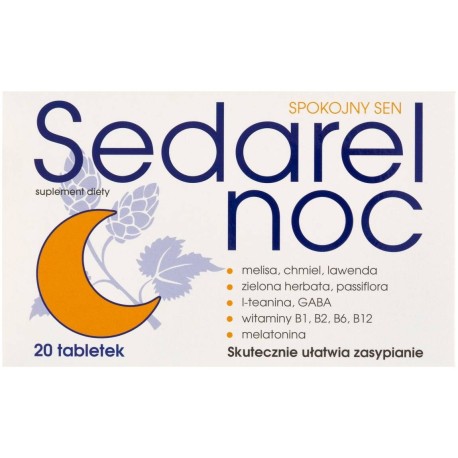 Sedarel noc Suplement diety 18,08 g (20 sztuk)