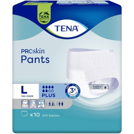 TENA ProSkin Pants Plus Majtki chłonne L 10 sztuk