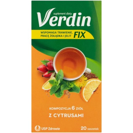 Verdin Fix Suplement diety kompozycja 6 ziół z cytrusami 40 g (20 x 2 g)