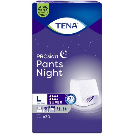 TENA ProSkin Pants Night Super Majtki chłonne L 30 sztuk