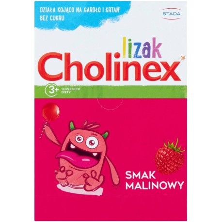 Cholinex Suplement diety lizak smak malinowy 500 g (50 x 10 g)