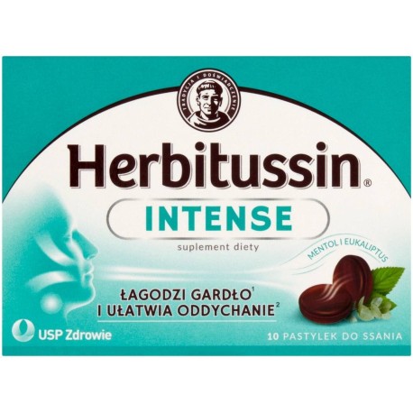 Herbitussin Intense Suplement diety mentol i eukaliptus 10 sztuk