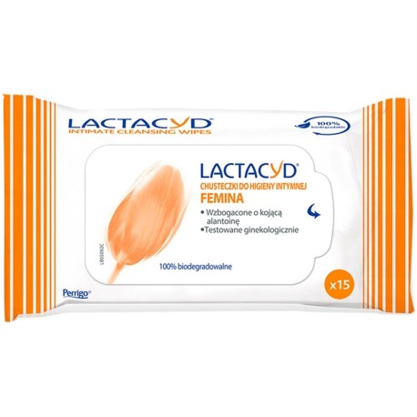 Lactacyd Femina Chusteczki do higieny intymnej 15 sztuk