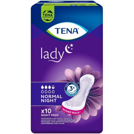 TENA Lady Normal Night Pieluchy anatomiczne na noc 10 sztuk