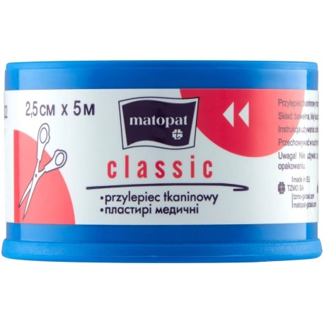  Matopat Classic Wyrób medyczny przylepiec tkaninowy 2,5 cm x 5 m