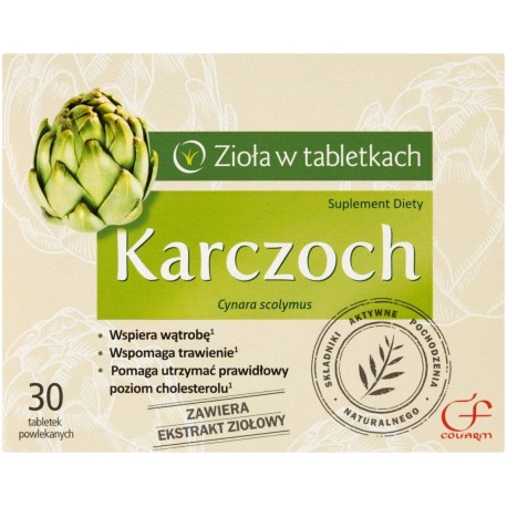 Colfarm Zioła w tabletkach Karczoch Suplement diety 30 tabletek