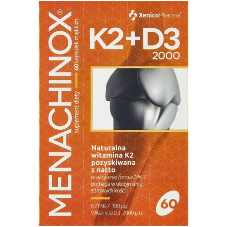 Menachinox Suplement diety K2 + D3 2000 16,2 g (60 x 270 mg)