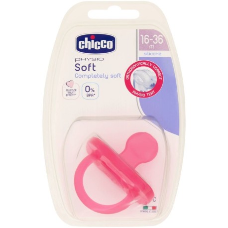 Chicco Physio Soft Smoczek do uspokajania silikonowy różowy 16-36 m