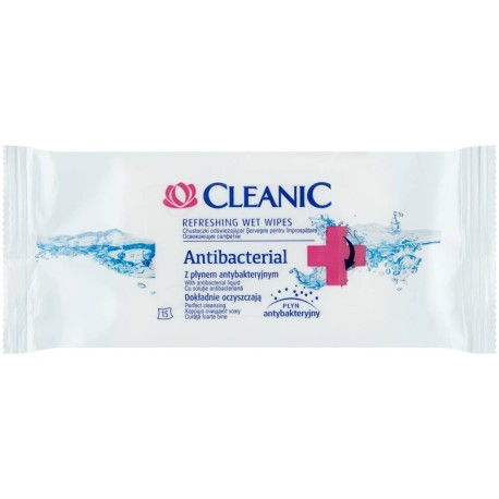 Cleanic Antibacterial Chusteczki odświeżające 15 sztuk