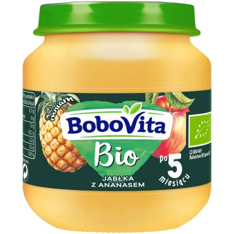BoboVita Bio Jabłka z ananasem po 5 miesiącu 125 g