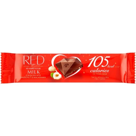 Red Delight Czekolada mleczna z orzechami laskowymi i orzechami makadamia 26 g