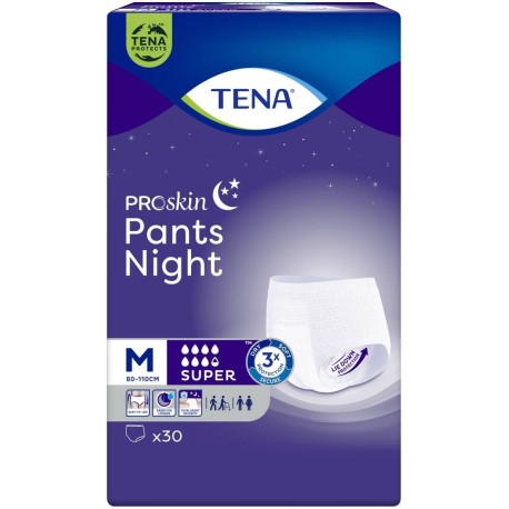 TENA ProSkin Pants Night Super Majtki chłonne M 30 sztuk